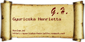 Gyuricska Henrietta névjegykártya