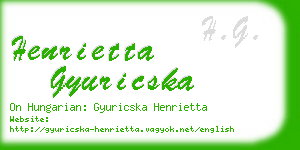 henrietta gyuricska business card